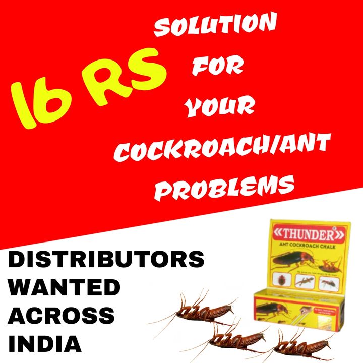 Post image We are looking for  distributors for thunderline cockroach killer chalk all over indiaCall 7034542034 for detaila