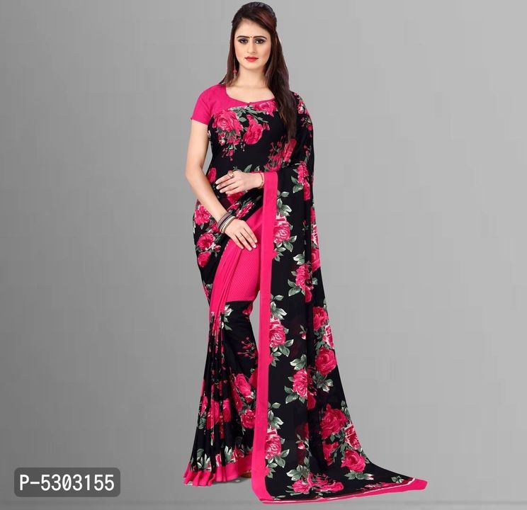 *Georgette Printed Daily Wear Saree With Blouse*

 *Size*: 
Free Size(Saree Length - 5.5 metres) 
Fr uploaded by HARSH ENVIRONMENTAL on 8/1/2021