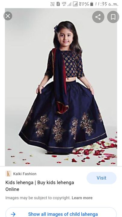 Post image Need Kids lehenga age 7 years. I hv attached a picture.