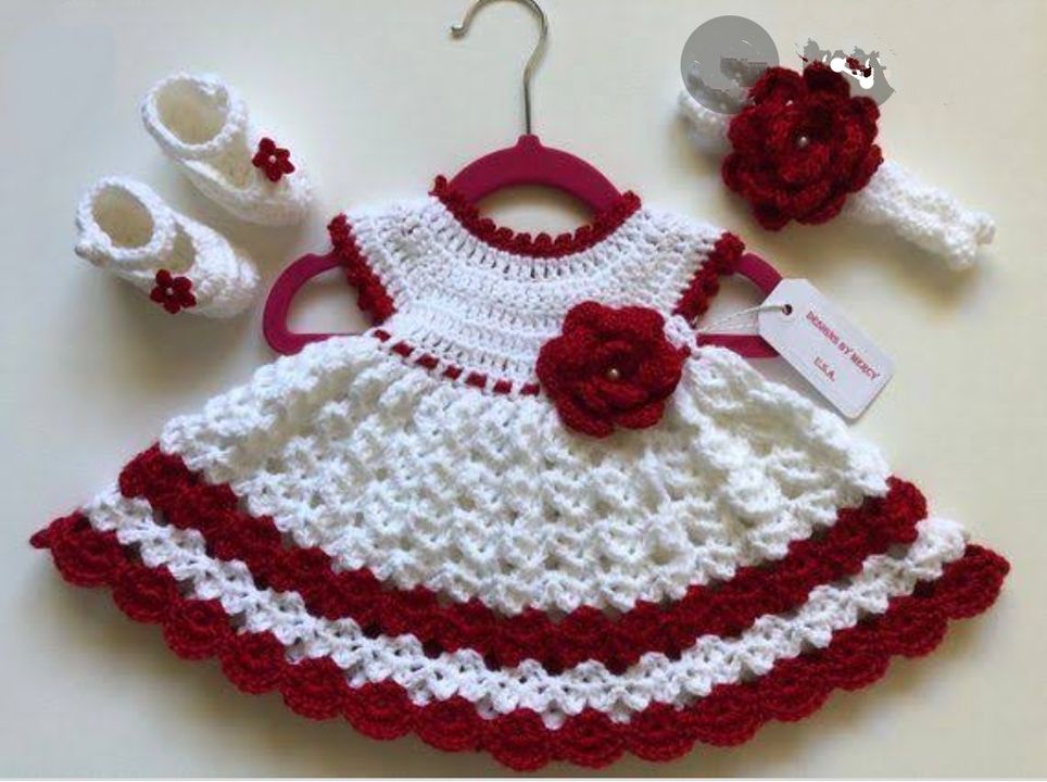 Frock set for 5 month baby girl uploaded by Hand made woolen dresses toys etc on 8/1/2021