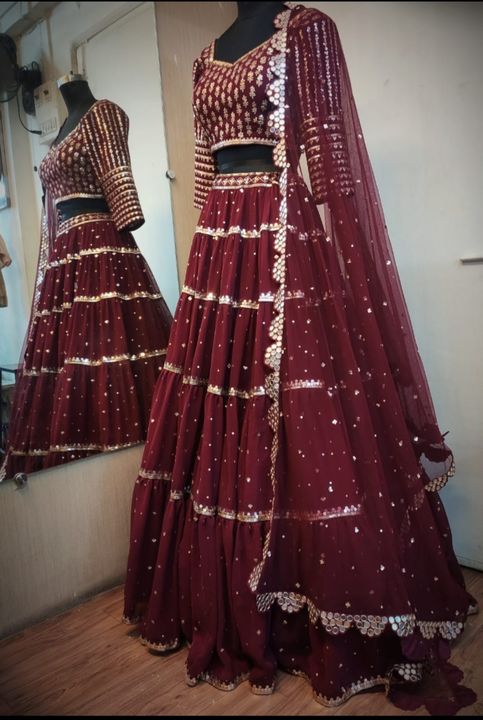 - Embroidered lehenga set. Can be customised in any color and size  uploaded by business on 8/1/2021