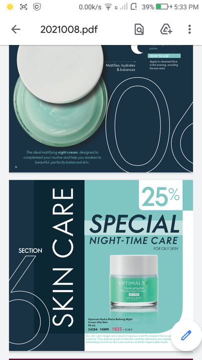 Optimal hydra refinnig night cream for oily skin uploaded by Oriflame business on 8/1/2021