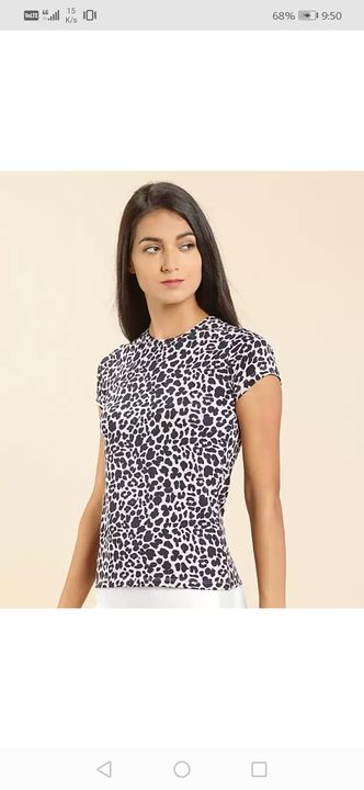 Lyra Animal Print Women Round Neck Pink T-Shirt uploaded by business on 8/1/2021
