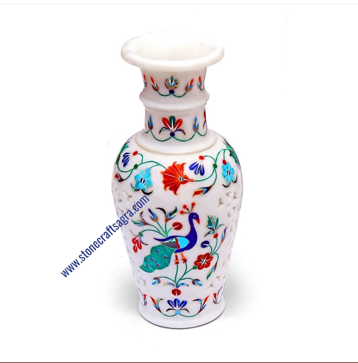 Marble Stone Flower Vase Inlay Semi precious gems stones Art  uploaded by LAXMI HANDICRAFTS CENTRE on 8/2/2021