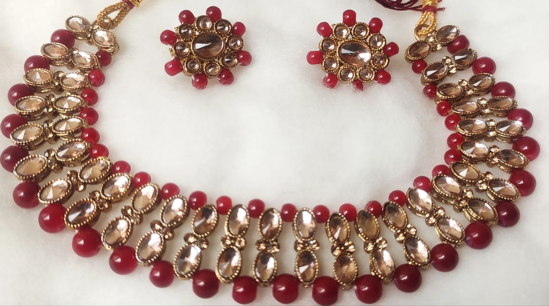 Double line Kundan necklace set uploaded by business on 8/2/2021