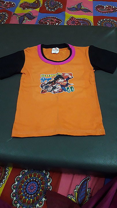 Post image Round neck printed kids tshirts 
fabric  cotton 
colour  multi color 
starting rs 75 per peace