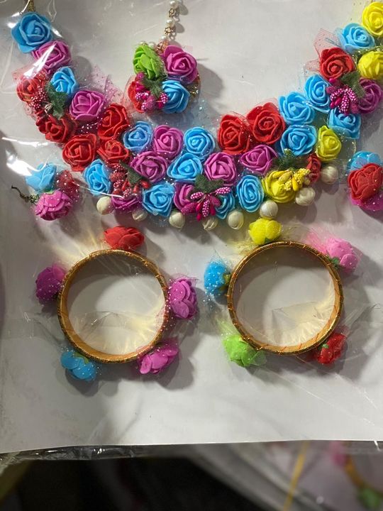 Bridal flower chokar jewellery uploaded by Blessings jewellery house on 8/2/2021