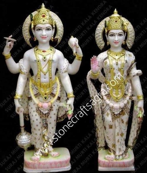 White Marble Vishnu Laxmi pair Idol  uploaded by LAXMI HANDICRAFTS CENTRE on 8/3/2021