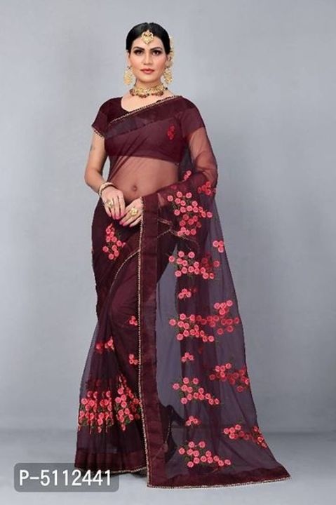 Net saree uploaded by business on 8/3/2021