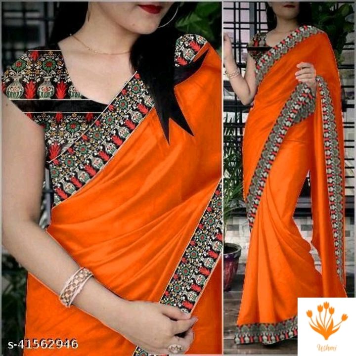 Saree with blouse piece uploaded by Ushmi on 8/3/2021