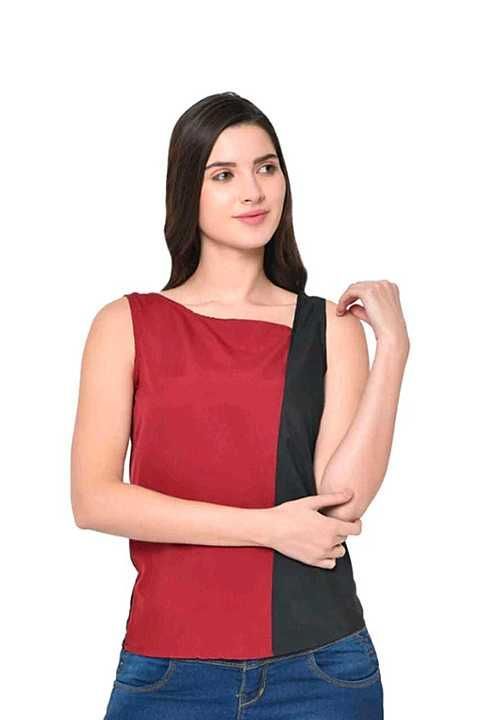Daisy look red&black asymmetric top uploaded by business on 8/27/2020