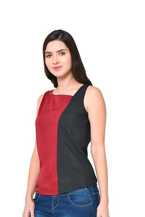 Daisy look red&black asymmetric top uploaded by Vdigitalmall e-com enterprise on 8/27/2020