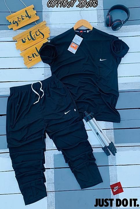 *BRAND —NIKE *

*Tracksuit*
*Superior Quality*

*HALF SLEEVES*

*dryfit Lycra Fabric*

*Sizes M/ L/  uploaded by Online shopping mesho  on 8/27/2020