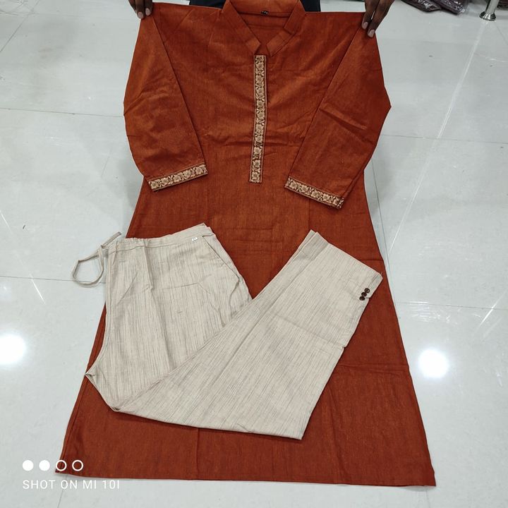 Khadi kurti pencil pant with both  sides pocket uploaded by business on 8/3/2021
