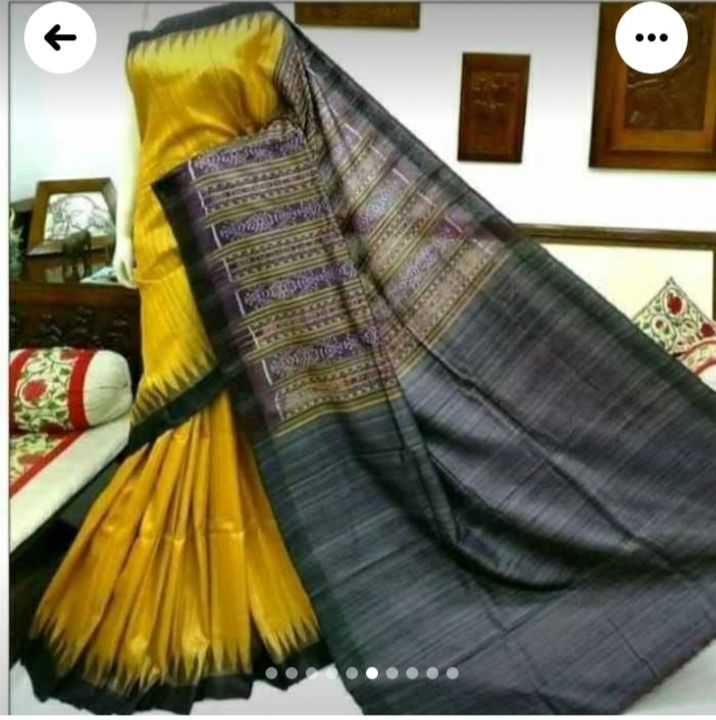 Hand weaven pure fine tussar ghicha saree with matching blouse piece available uploaded by Mrs Handloom Tussar and Silk store on 8/3/2021