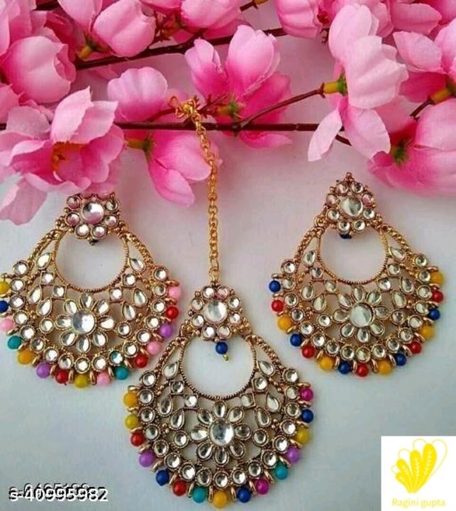 Earing with mangtika uploaded by Ragini collection on 8/3/2021