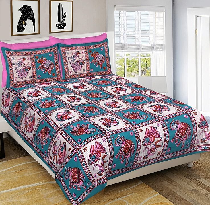 Post image Floral print cotton bed sheet