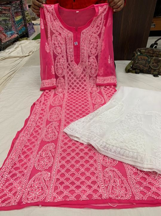 Lakhnawi chikankari set  uploaded by Clothing on 8/4/2021