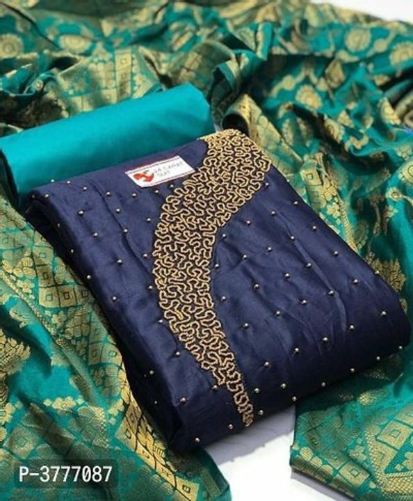Cotton embroidered dress material with dupatta  uploaded by business on 8/4/2021