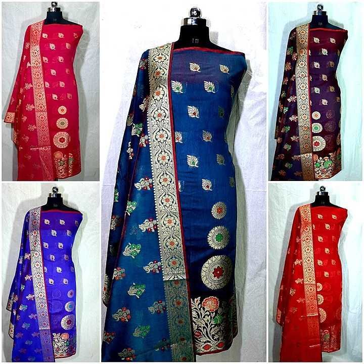 Unstitched cotton suits
Banarasi uploaded by AMINA CREATIONS on 8/27/2020