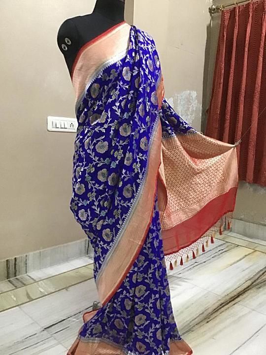 PURE silk khaddi siffon saree handloom uploaded by AMINA CREATIONS on 8/27/2020