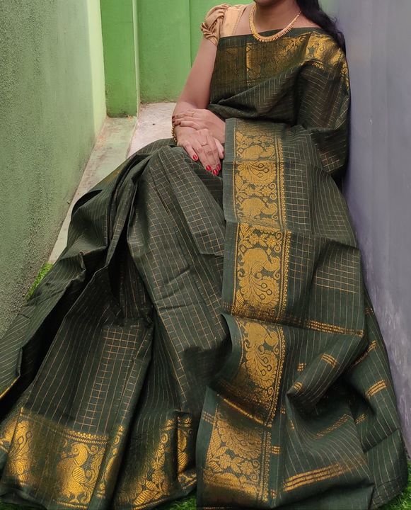Sungudi cotton zari checks uploaded by Sri Priya Fashions on 8/4/2021