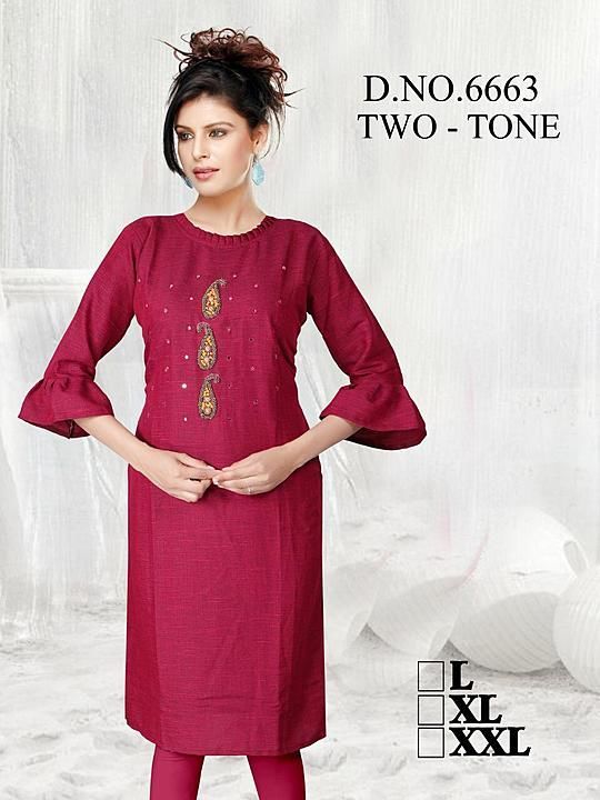 Embroidery cotton kurties uploaded by business on 8/27/2020