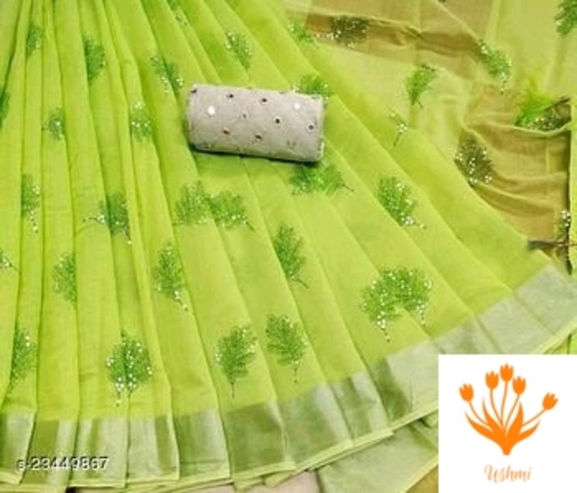 Saree with blouse piece uploaded by business on 8/4/2021