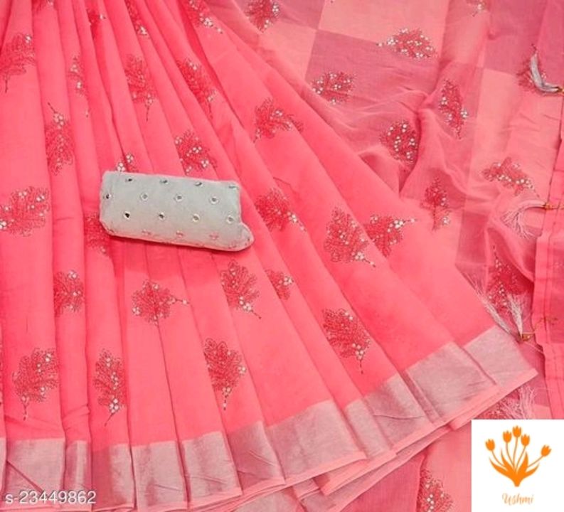 Saree with blouse piece uploaded by business on 8/4/2021