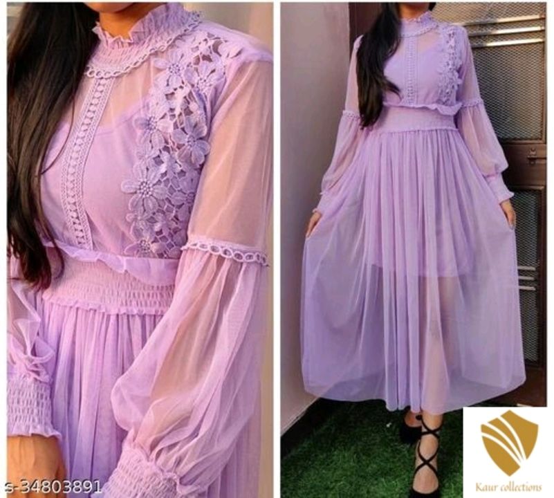 Net long dress uploaded by Kaur collections on 8/4/2021