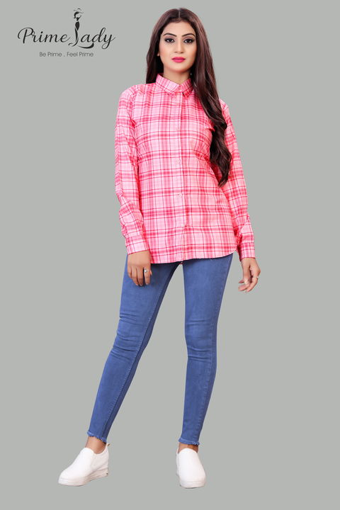 Pink checked shirt  uploaded by Bhumi fashion on 8/4/2021