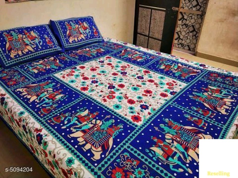 Catalog Name:*Stylish Cotton 100 X 90 Double Bedsheet Vol 1*
Fabric: Cotton
No. Of Pillow Covers: 2
 uploaded by Ruchi Singh on 8/5/2021
