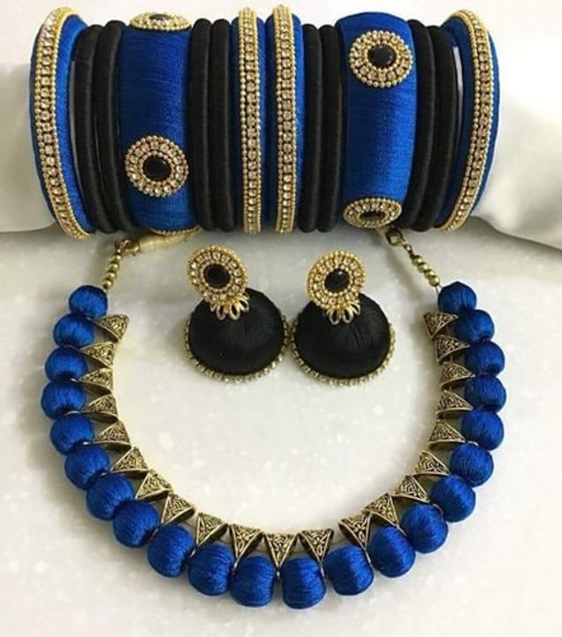 Full set of silk thread jewelery uploaded by Komal Arts on 8/5/2021