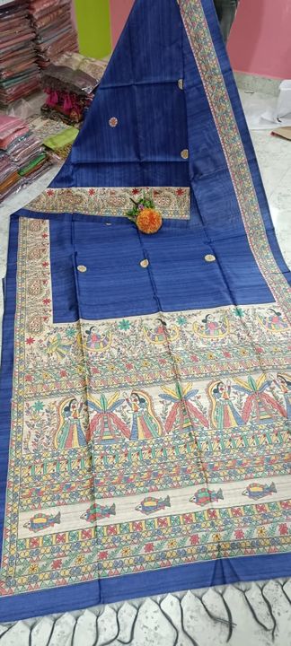 Madhuboni silk saree with bp❤️❤️ uploaded by business on 8/5/2021