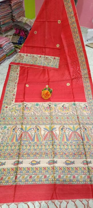 Madhuboni silk saree with bp❤️❤️ uploaded by business on 8/5/2021