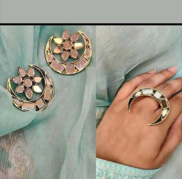 Mirror studs and ring uploaded by Vaishno Marketing on 8/5/2021