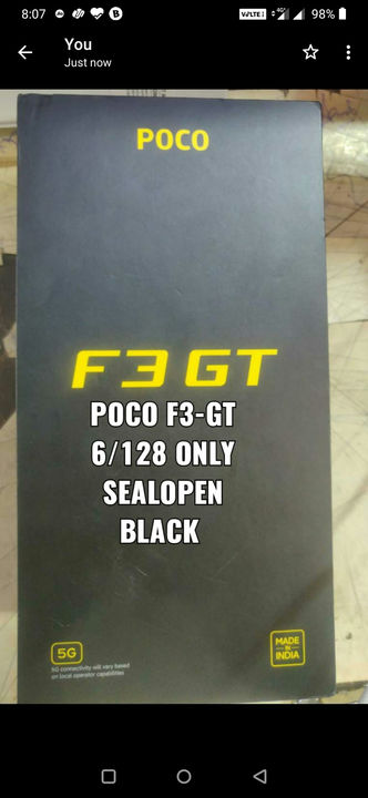 Poco F3GT black 6/128 uploaded by Anas trading co on 8/5/2021