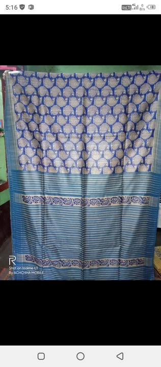 Tassar gicha block print silk saree uploaded by Siddhivinayak shop on 8/6/2021
