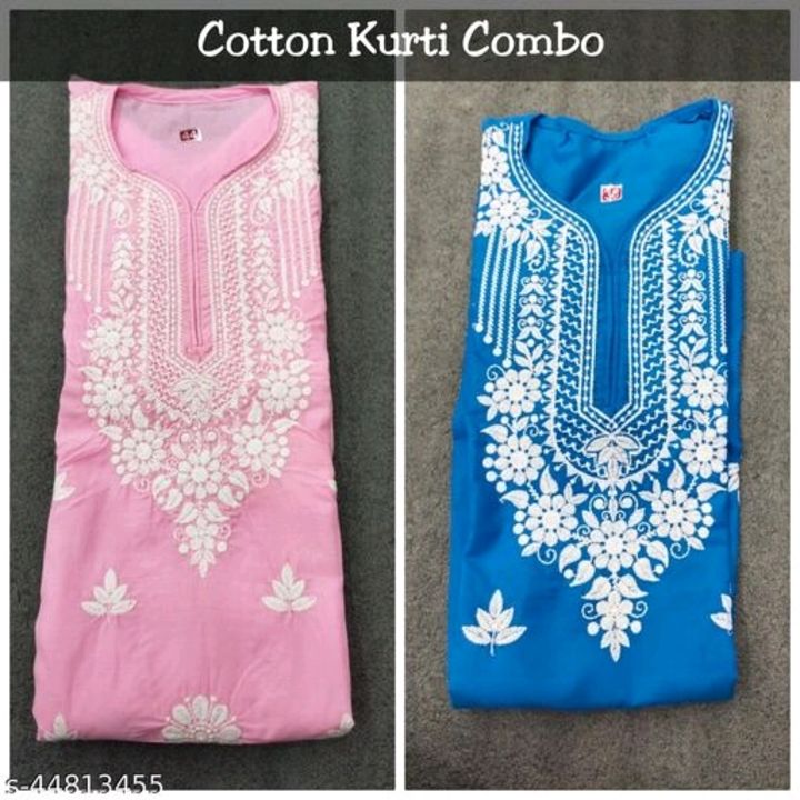 Beautiful cotton embroidered kurti uploaded by business on 8/6/2021