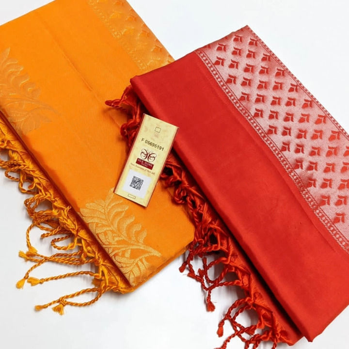 Bright yellow soft silk sarees  uploaded by VS HANDLOOM SIRUMUGAI on 8/6/2021