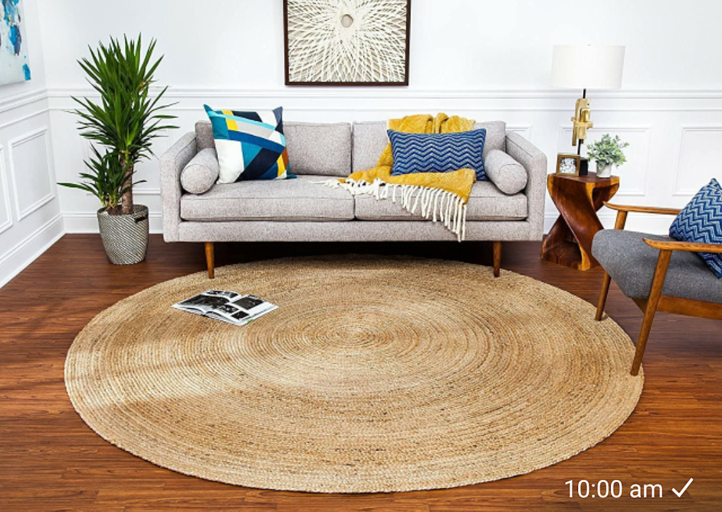 Jute Round Rug, Natural Fibres, Braided Reversible Carpet for Bedroom Living Room  uploaded by business on 8/28/2020