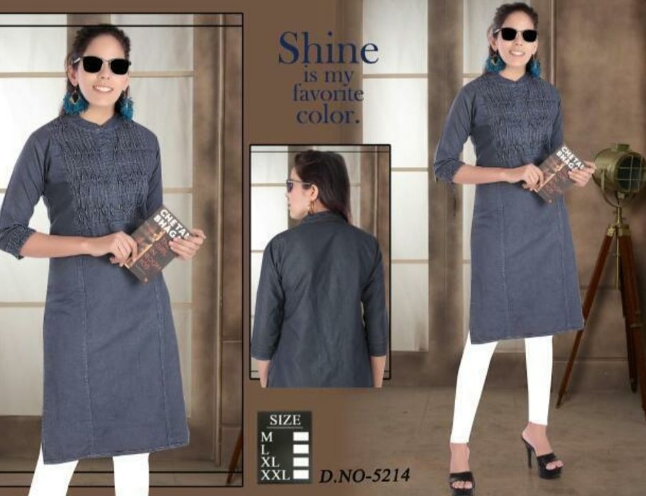 Pure cotton Denim Kurti uploaded by business on 8/6/2021