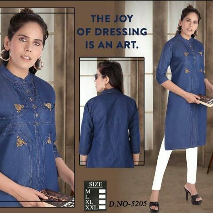 Pure Cotton Denim Kurti uploaded by business on 8/6/2021