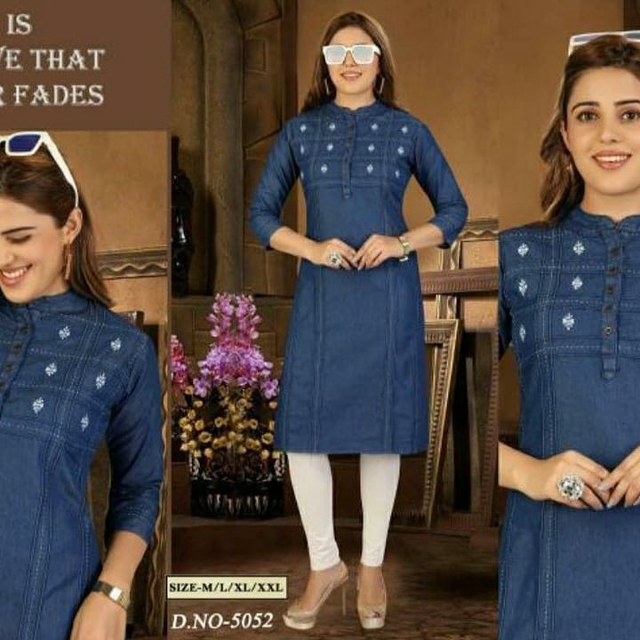 Pure Cotton Denim Kurti uploaded by business on 8/6/2021