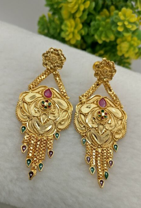 One gram gold earrings uploaded by Monika Collections on 8/6/2021