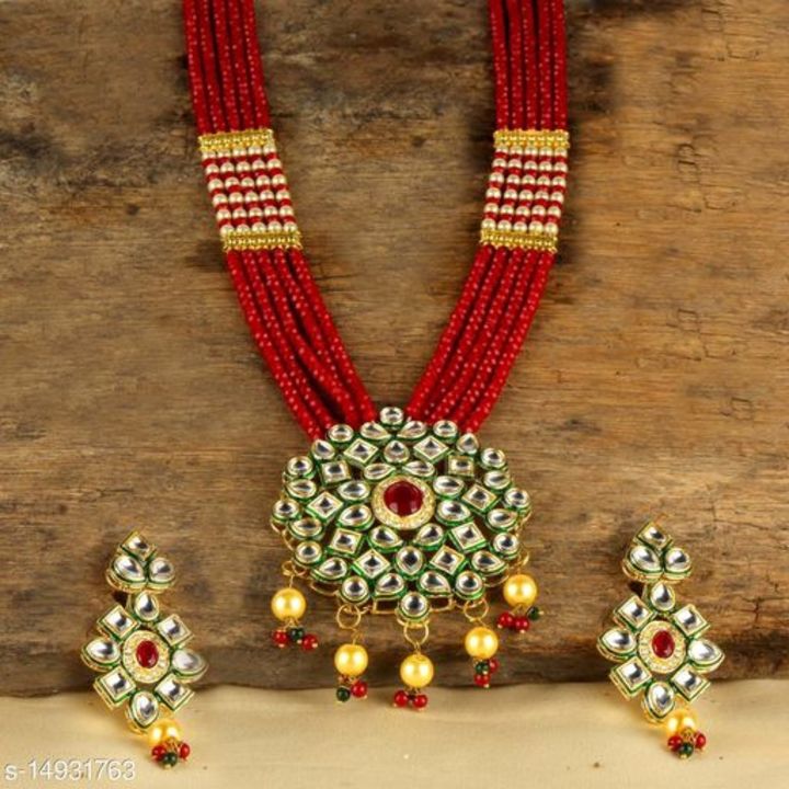 Post image tirupati mart Presents this latest design jewellery set stylish antique gold plated necklace Set. This wedding party wear necklace Jewellery set for girls and women is made of high quality material which looks stylish and goes perfect with any attire. This latest design pearl jewellery set for women is perfectly suited for wedding, Festival or party wear. These are also ideal for special birthday gifts for girls, love valentine gifts for girlfriend, wedding gifts and anniversary gifts.