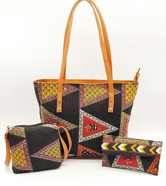 Post image I want 1 Pieces of Ikkat handbag combo.
Below is the sample image of what I want.