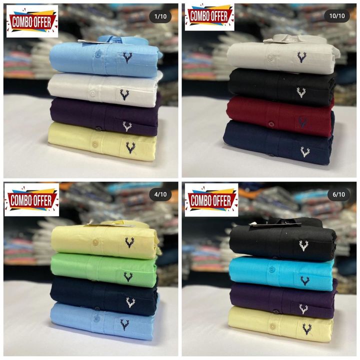 Post image *Brand ALLEN SOLLY*
*PLAIN SHIRTS*
*AWESOME QUALITY*
*NORMAL FIT*
*SIZE - M L XL, XXL* 
*Pick any 4 Pcs @ 975+Shipping*