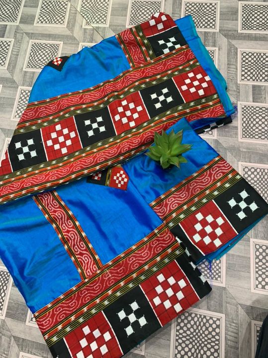 Sambalpuri silk patchwork Saree with blouse piece . uploaded by business on 8/7/2021