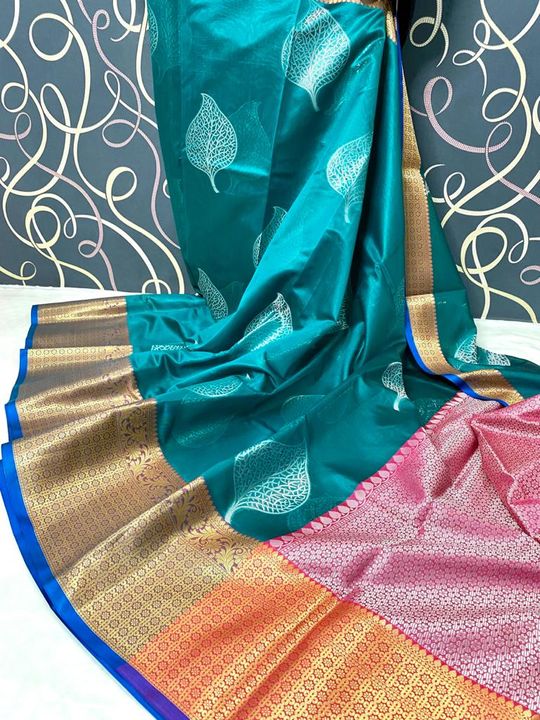 Semi kataan silk fence beautiful saree uploaded by Superior art silk saree creation on 8/7/2021